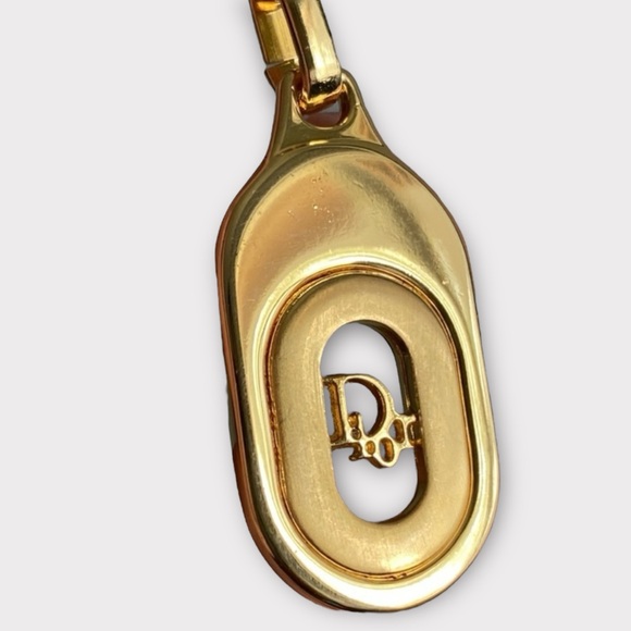 DIOR Gold Logo Pendant Bag Charm/Keychain, Vintage - Picture 3 of 8